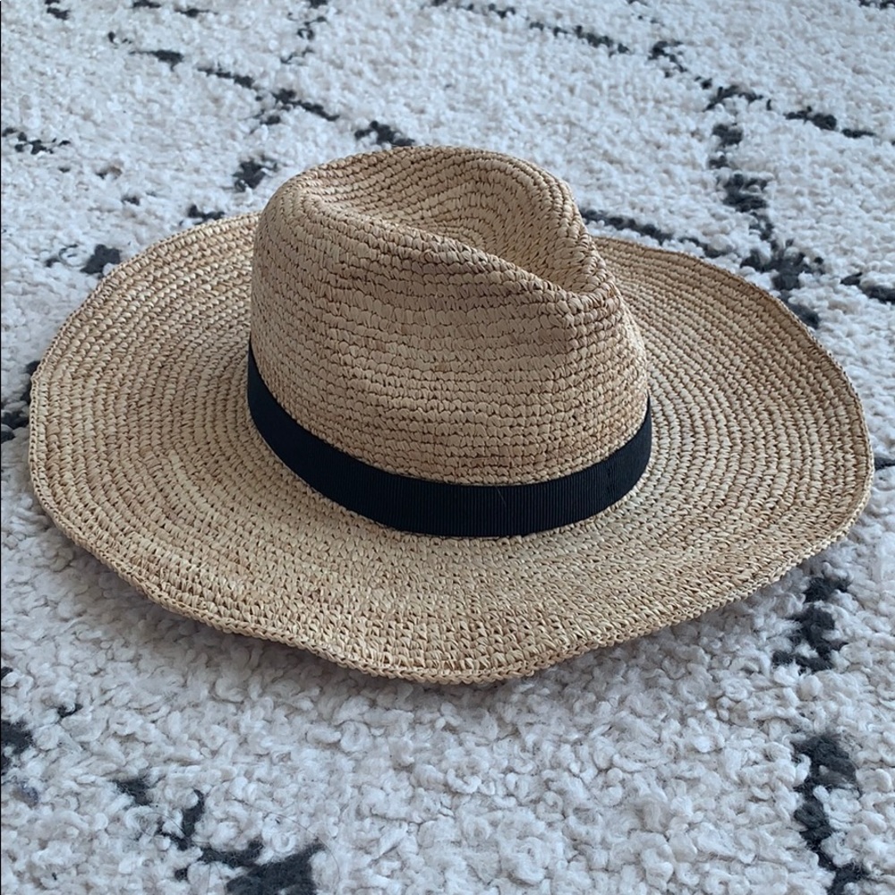 J.Crew wide brim packable straw hat